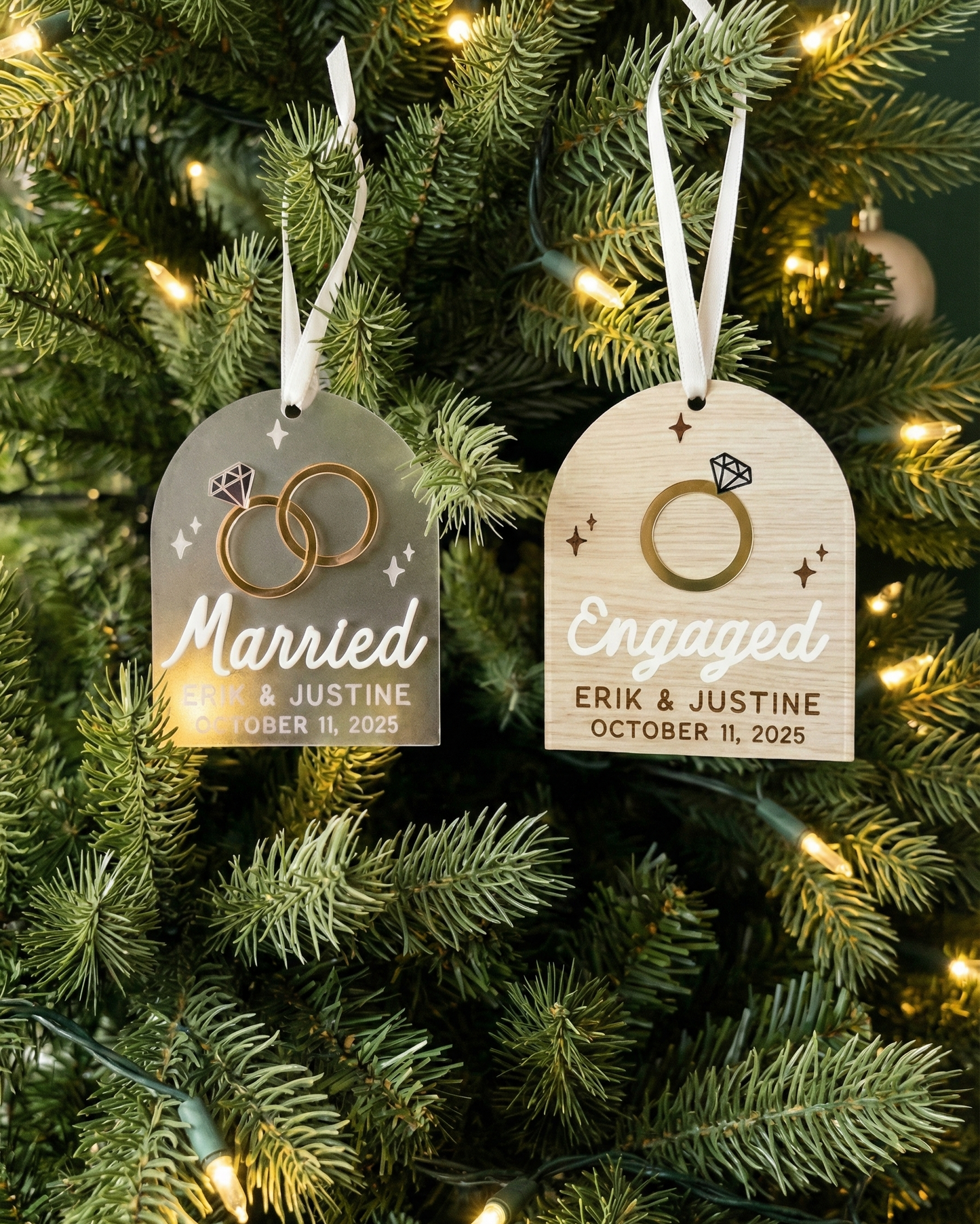 2025 Personalized Engagement Or Wedding Ornament