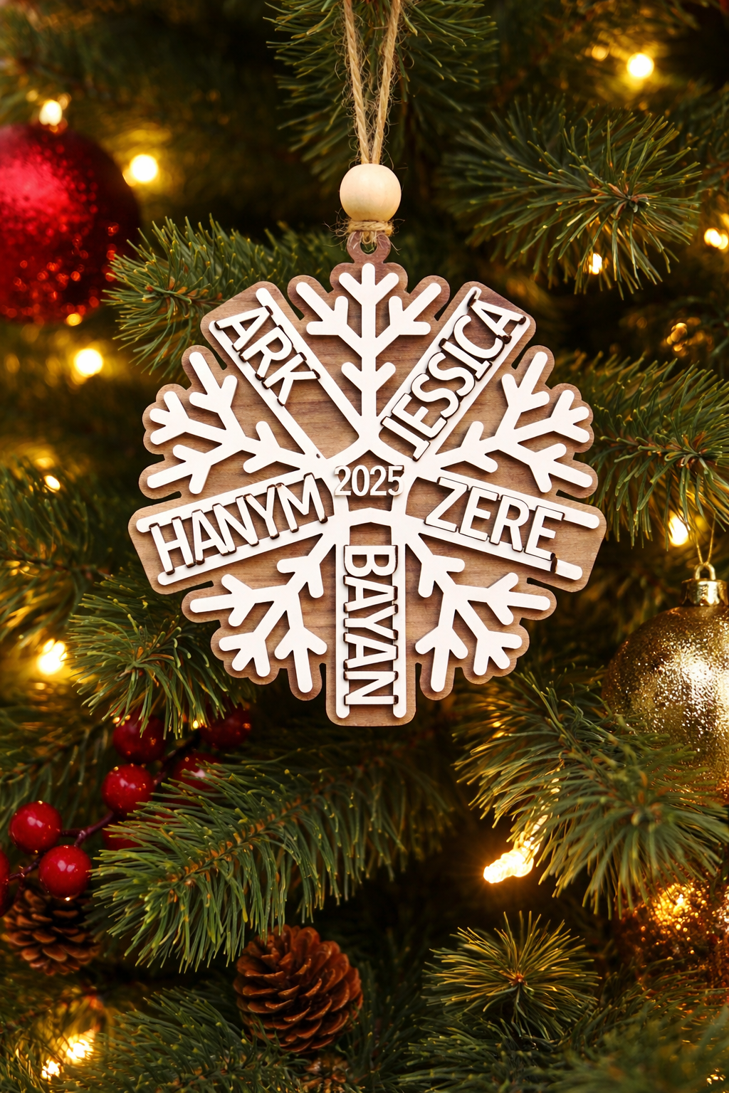 2025 Family Names Snowflake Ornament