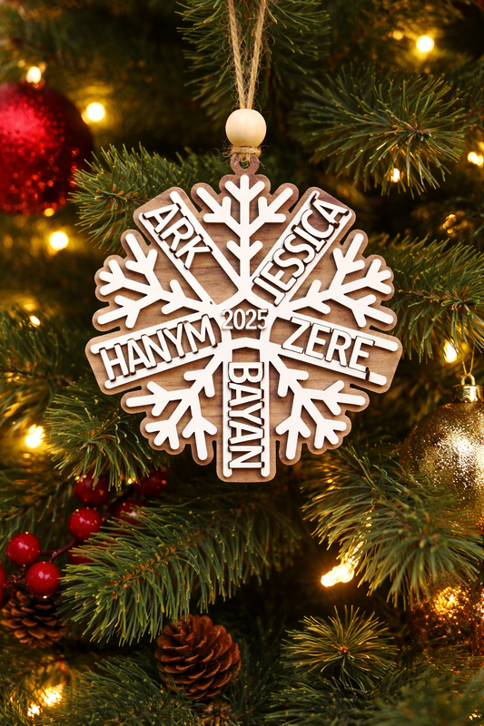 2025 Family Names Snowflake Ornament