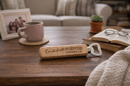 Personalized Wooden Handle Bottle Opener