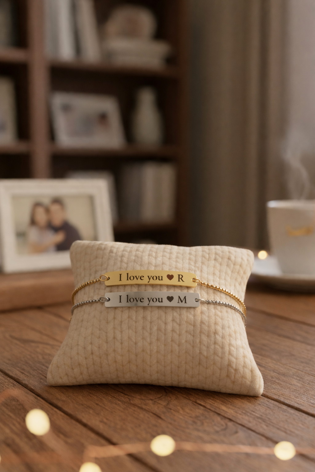 Personalized Heart Cutout Bar Bolo Bracelet