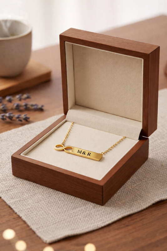 Personalized Infinity Bar Necklace