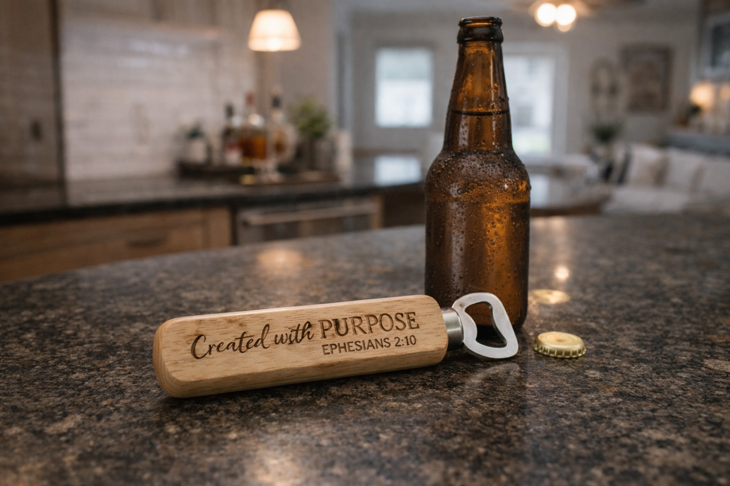 Personalized Wooden Handle Bottle Opener
