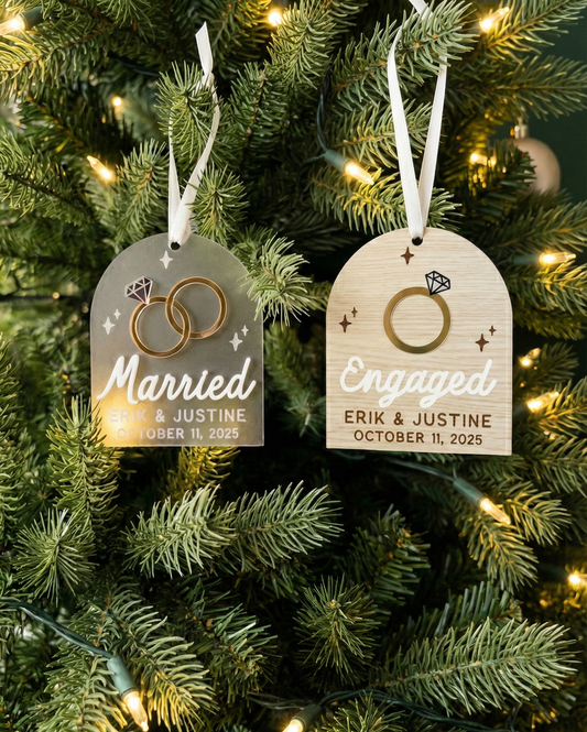 2025 Personalized Engagement Or Wedding Ornament