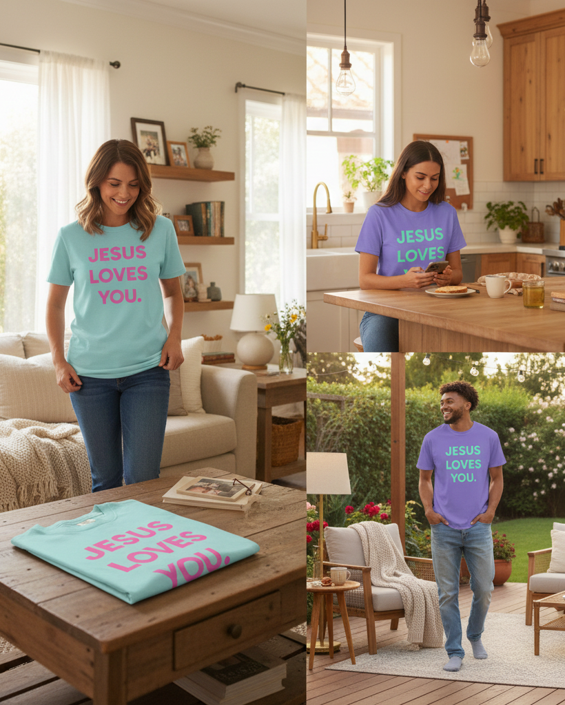 "Jesus Loves You" T-Shirt - Unisex Faith-Based Graphic Tee