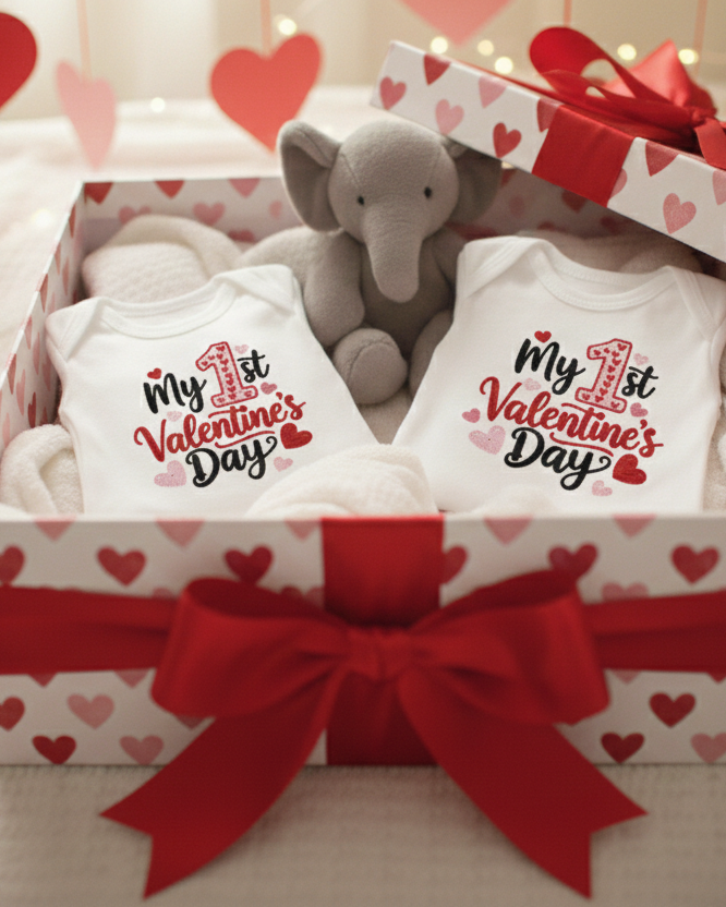 "My 1st Valentine's Day" Baby Onsie / Bodysuit