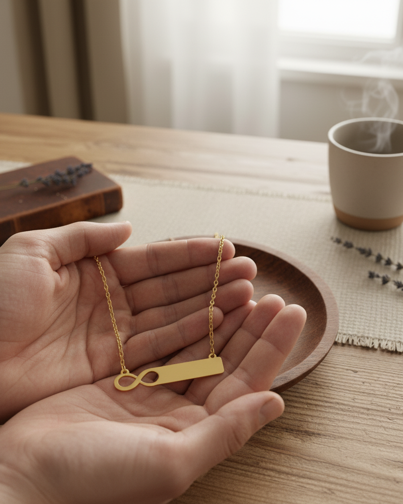 Personalized Infinity Bar Necklace