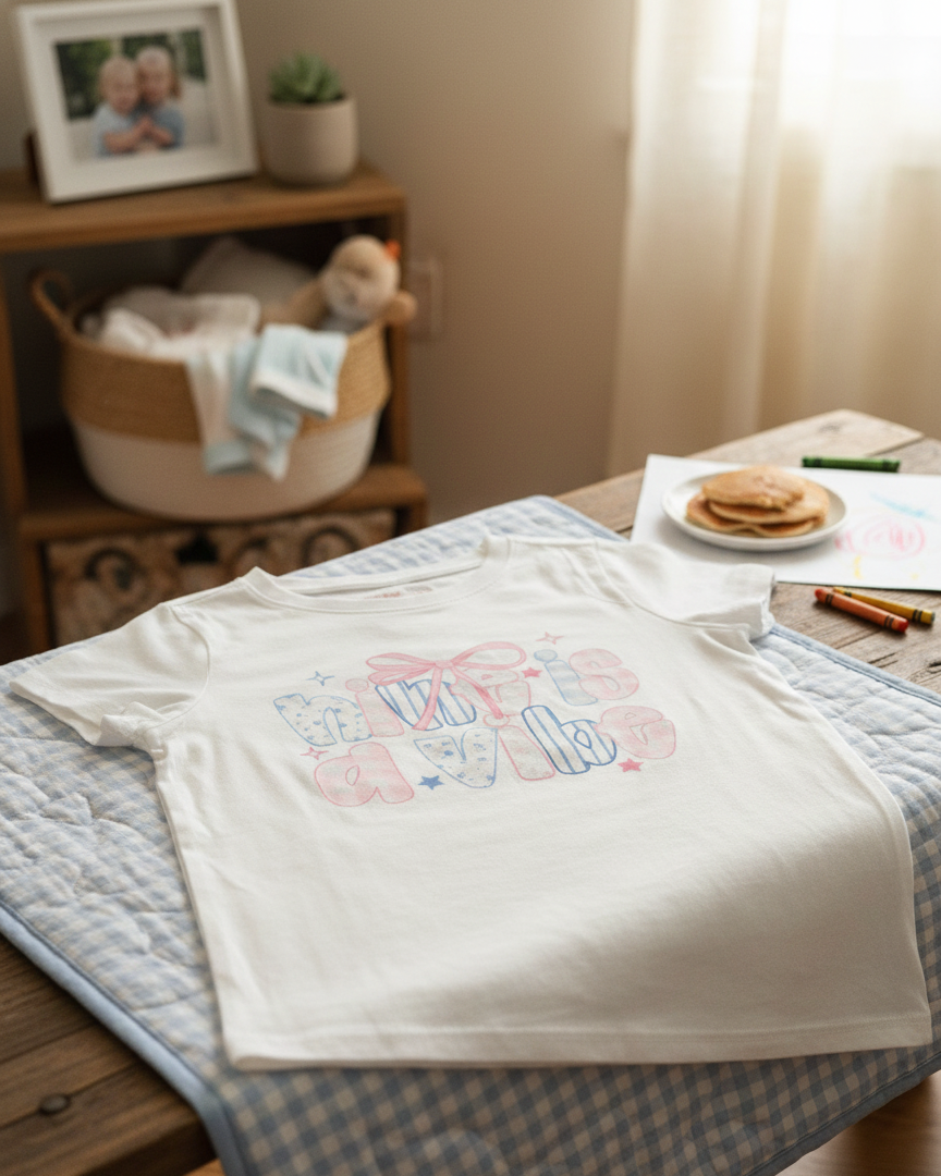 "Nine Is a Vibe" - Girls Coquette Birthday T-Shirt (Age Customizable)