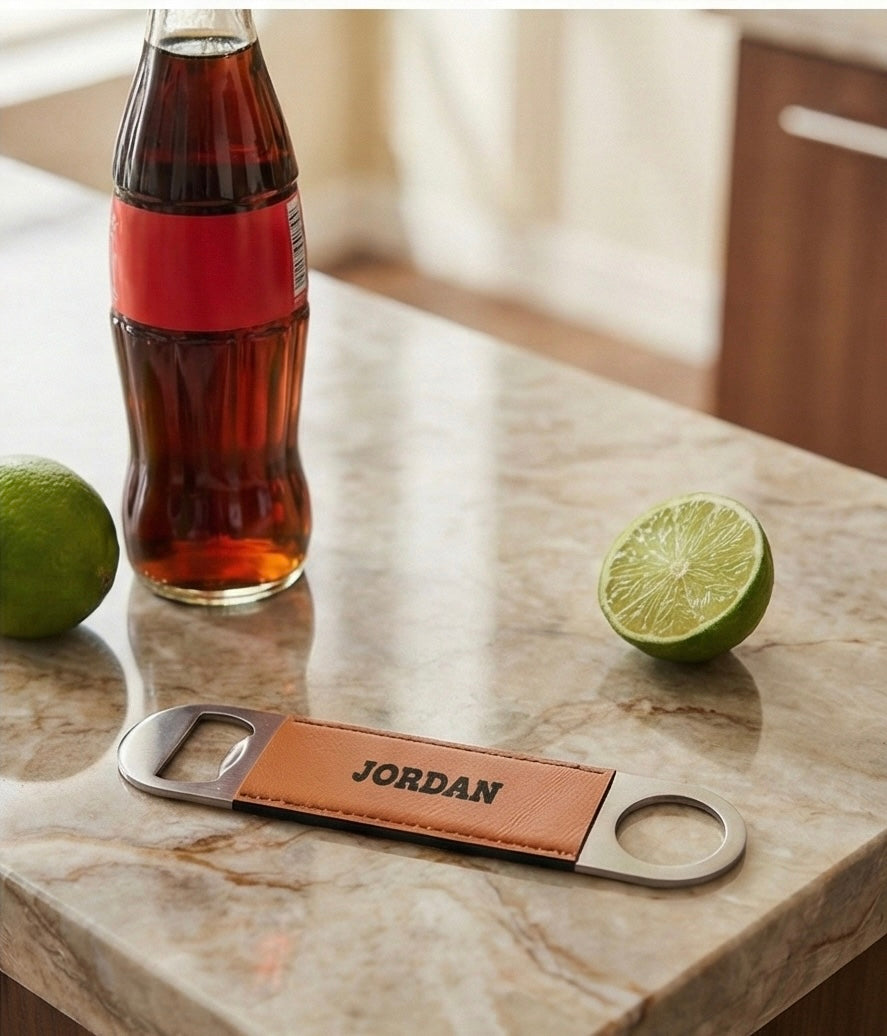 Personalized Leatherette Bottle Opener