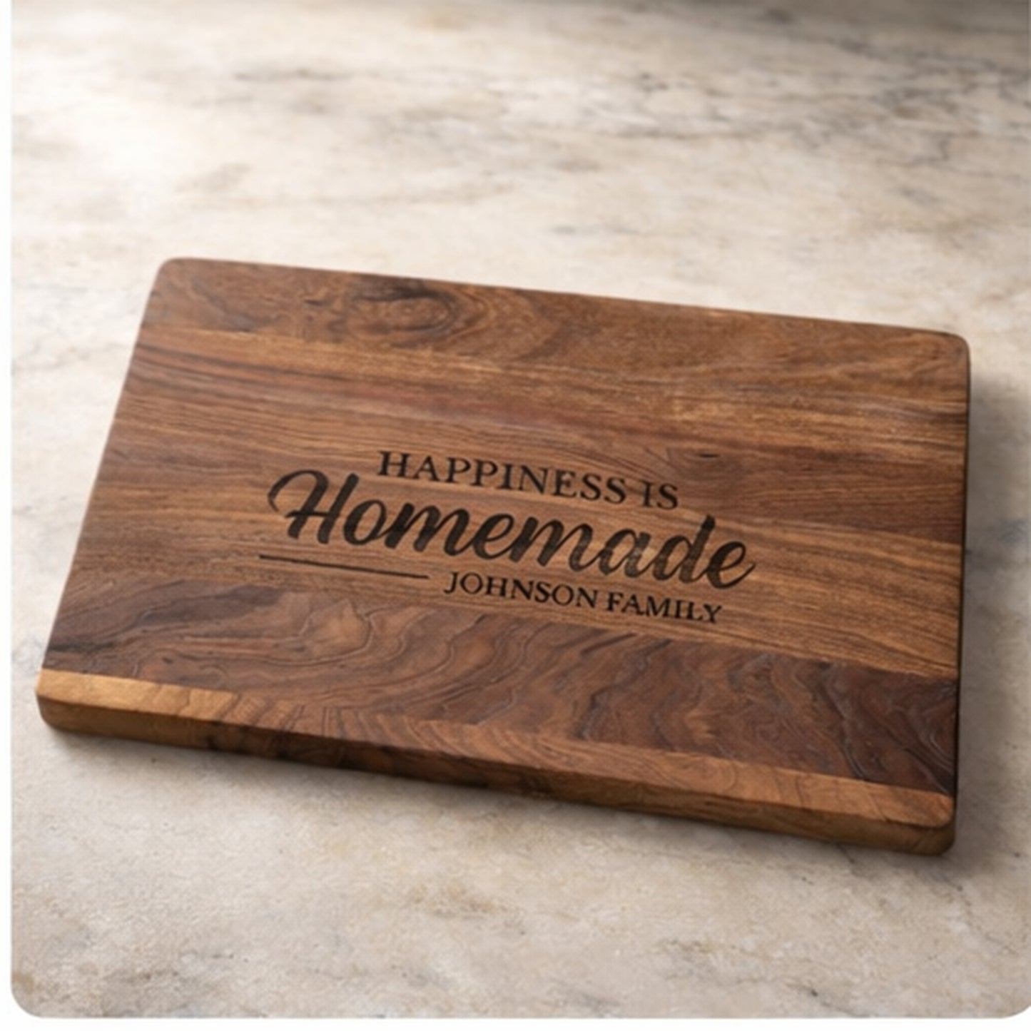 Personalized Walnut Cutting Board - Custom Engraved Wedding, Housewarming & Family Gift