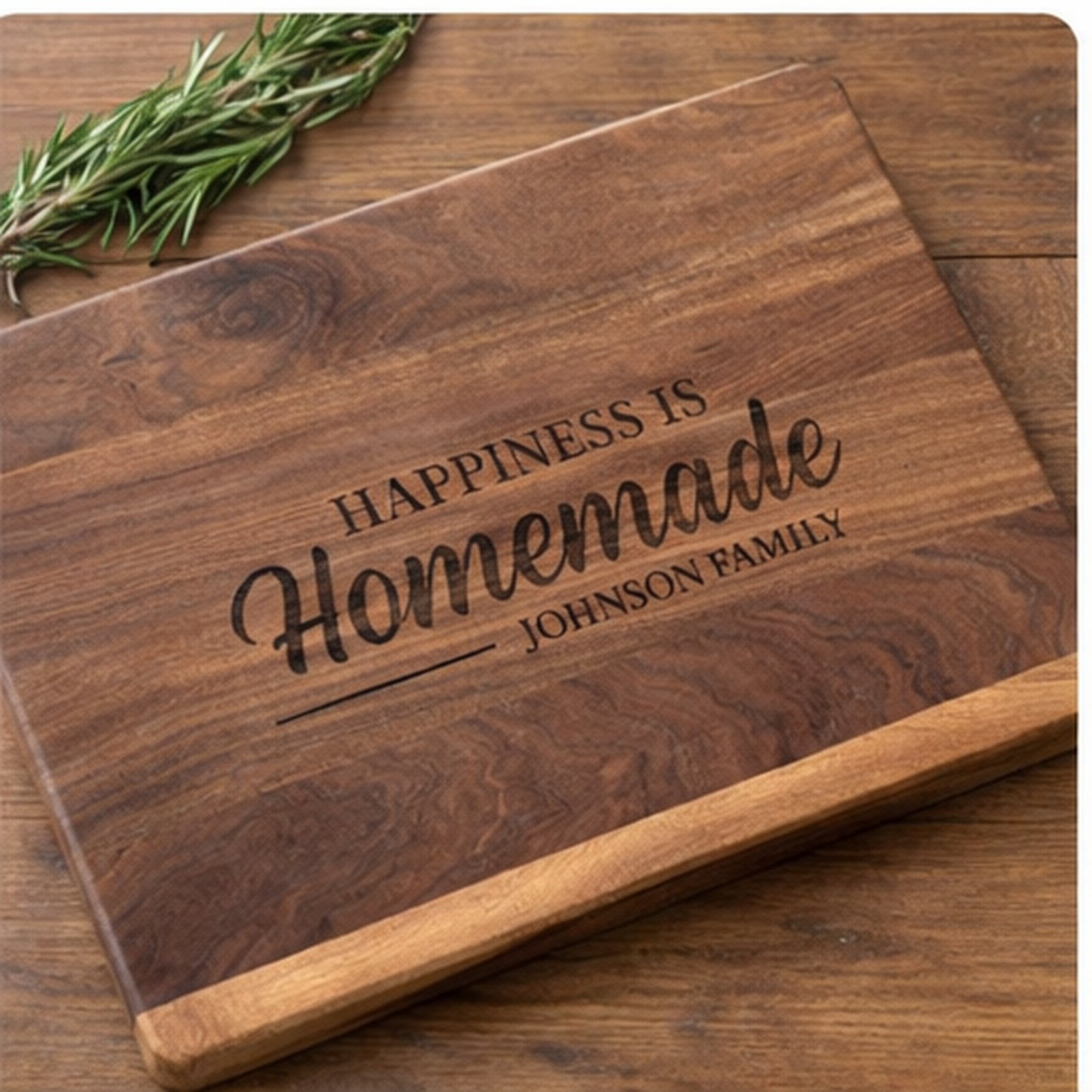 Personalized Walnut Cutting Board - Custom Engraved Wedding, Housewarming & Family Gift