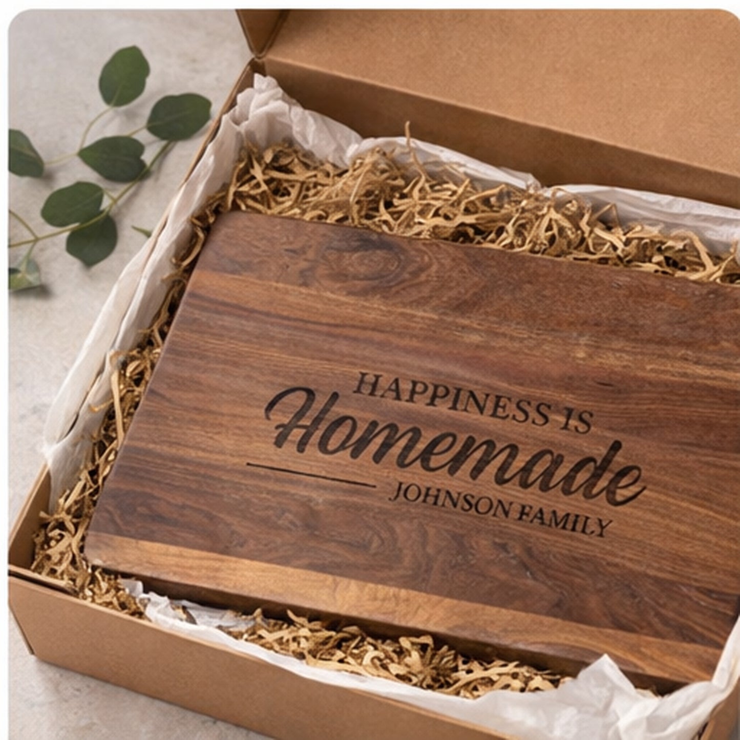 Personalized Walnut Cutting Board - Custom Engraved Wedding, Housewarming & Family Gift