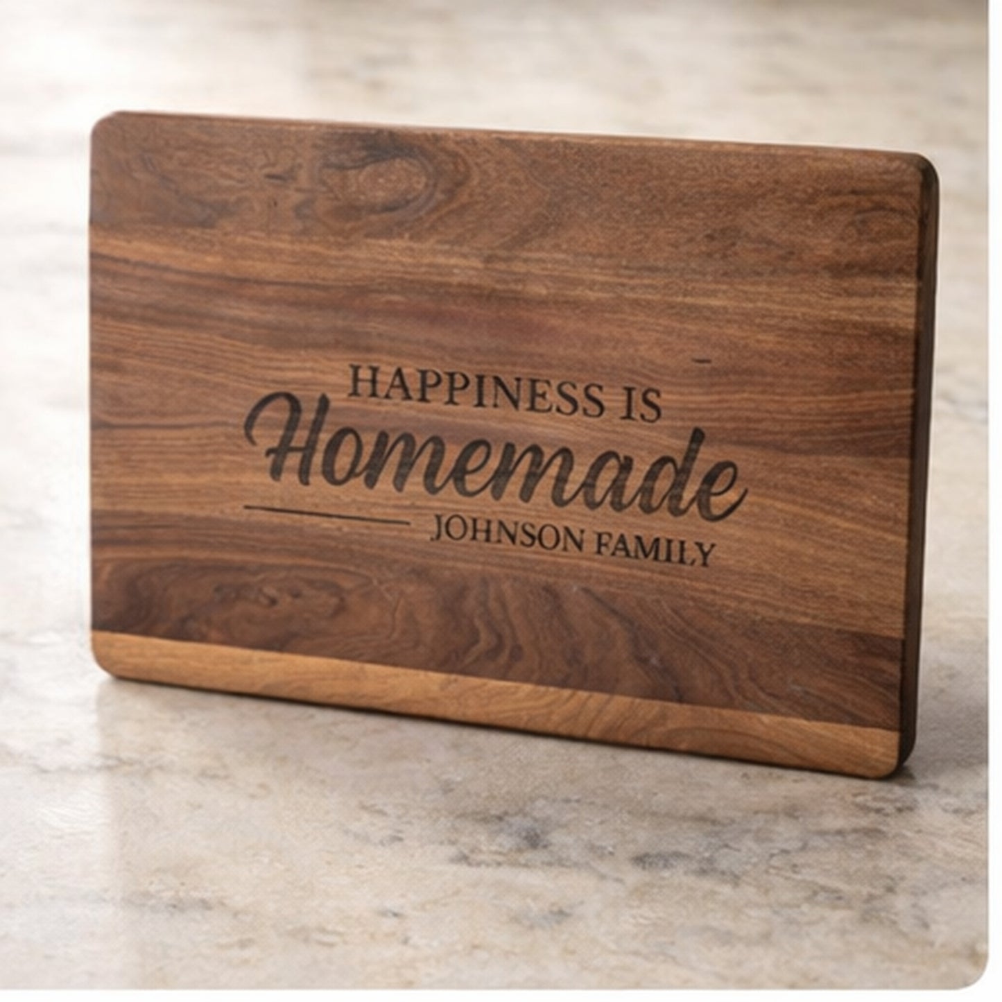 Personalized Walnut Cutting Board - Custom Engraved Wedding, Housewarming & Family Gift